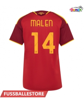 Günstige AS Roma Donyell Malen #14 Heimtrikot Damen 2026-27 Kurzarm